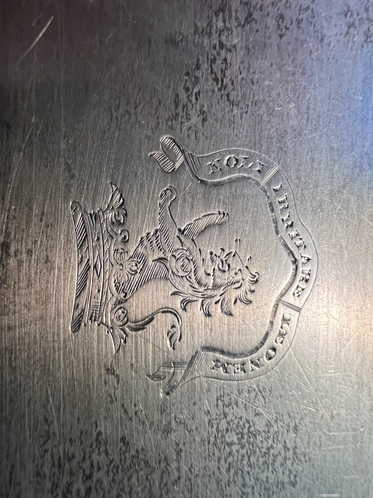 Ryrie Sterling Silver .925 Antique Rectangular Box Engraved Lion Crest 251g