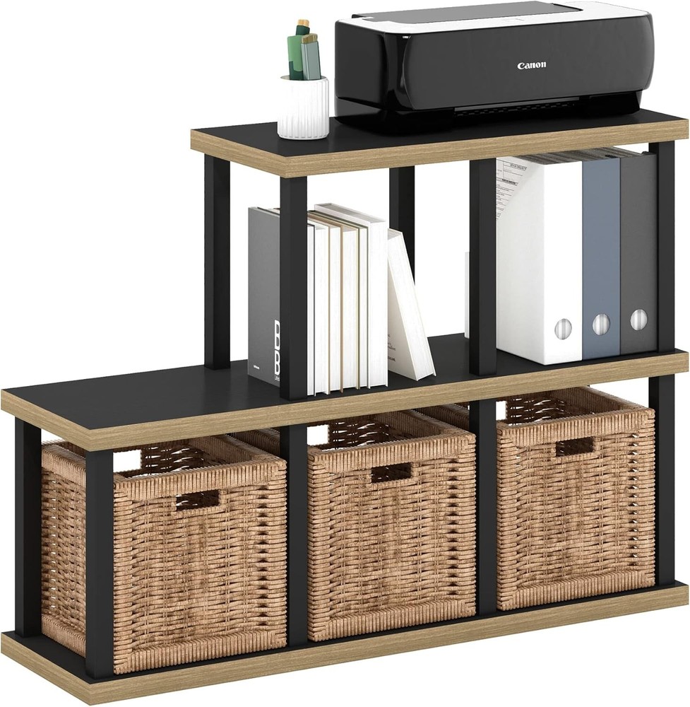 Turn-N-Tube No Tools Decorative Display Shelf 3-Tier Ladder Solid White/Black