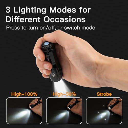 Small Rechargeable Flashlights, Mini LED Pocket Flashlight Battery Operated,