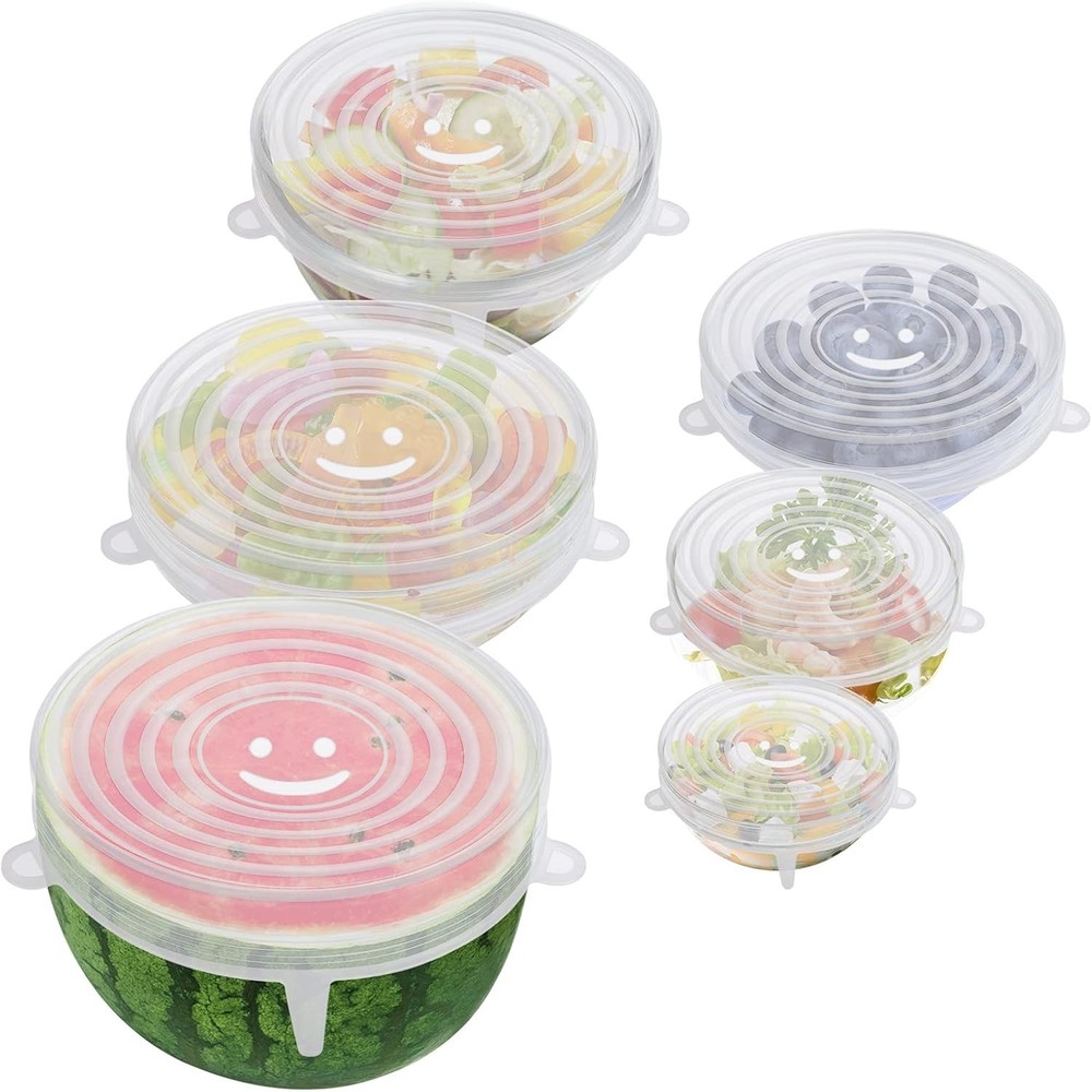 6PCS Silicone Stretch Lids, Four Specifications of Reusable Silicone Bow