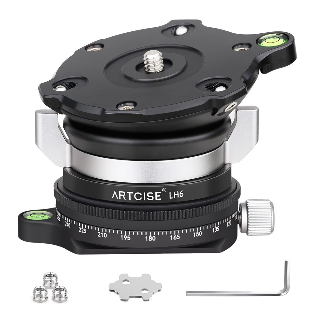 CNC Leveling Base Quick Horizontal Adjust Head Panoramic Panning Base Arca Plate