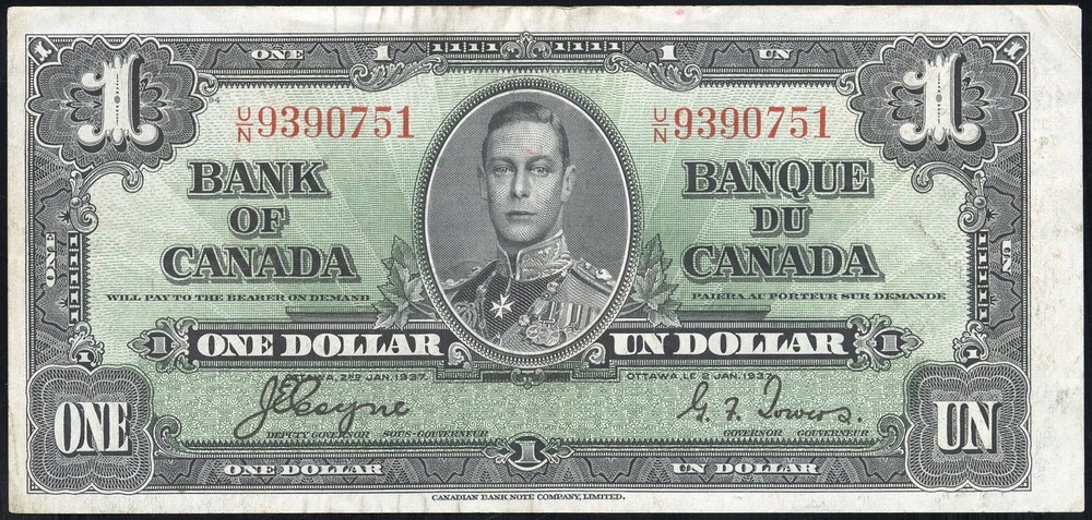 Canada Paper Money 1937 $1