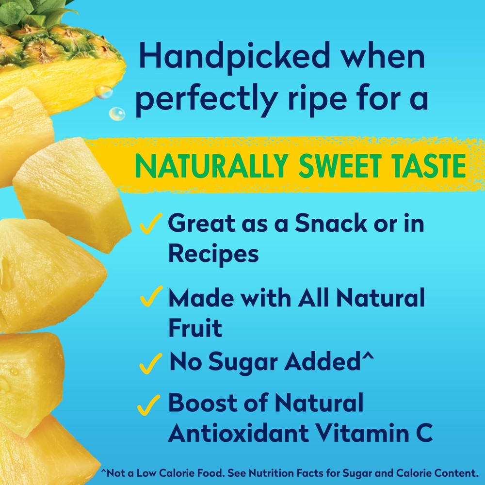Dole Pineapple Chunks in 100% Pineapple Juice with No Sugar Added 12 Pack