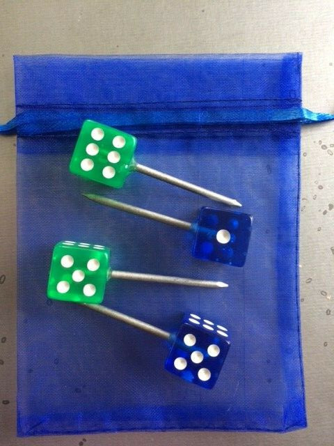 ARCHERY BOW RANGE PAPER TARGET FACE PINS - TRANSLUCENT COLORED DICE (Set of 4)