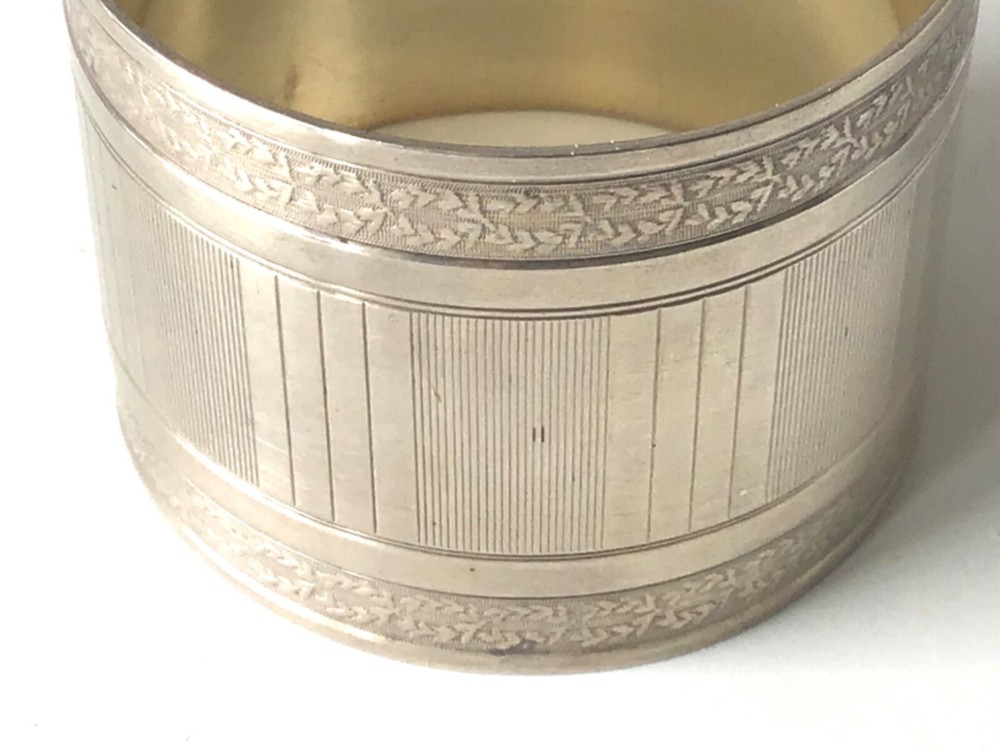 Antique french solid Sterling silver napkin ring