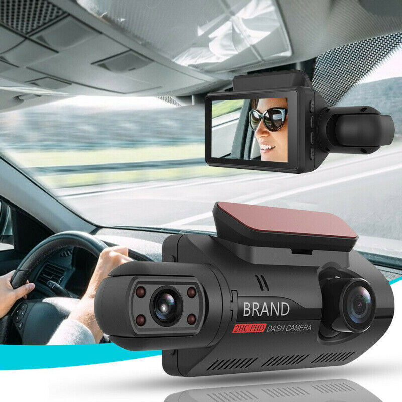 1080P Dual Lens Car DVR Dash Cam Video Recorder G-Sensor Front and Inside Camera