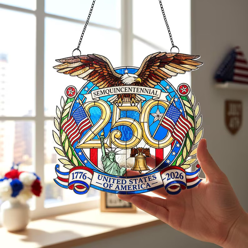 250th America Anniversary Suncatcher Acrylic Window Decor