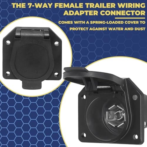 7 Pin RV Trailer Light Connector Socket 7 Wire Electrical Trailer 7 PIN