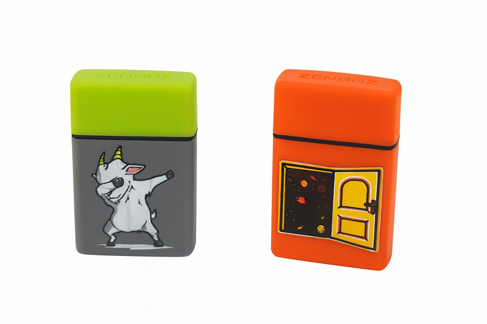 Zengaz Jet Torch Lighter –(4CT) | Mixed Colors & Designs | Refillable
