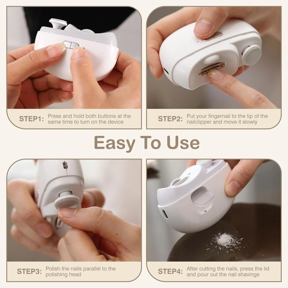 For Automatic Electric Nail Clipper Trimmer With Cleaning Brush And USB Cable