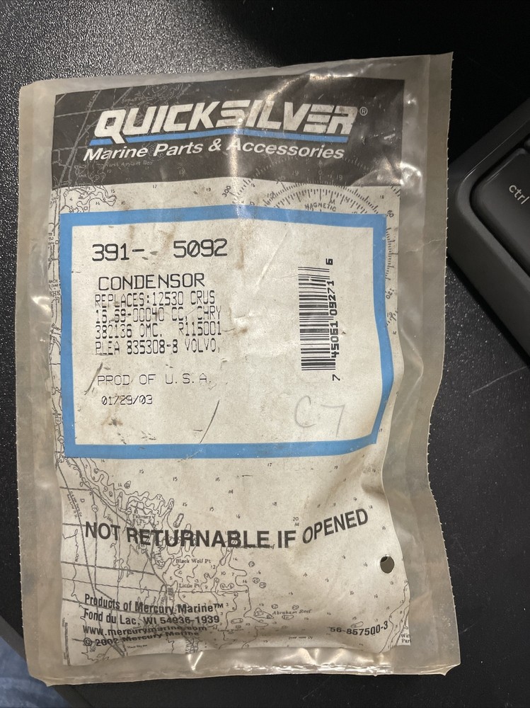 391-5092 Mercury Marine Condensor