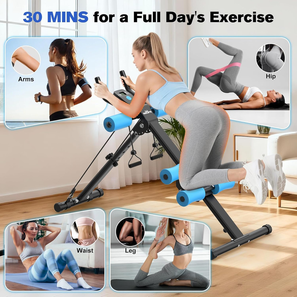 RELIFE REBUILD YOUR LIFE AB Workout Machine Adjustable Ab Trainer Machine Foldab
