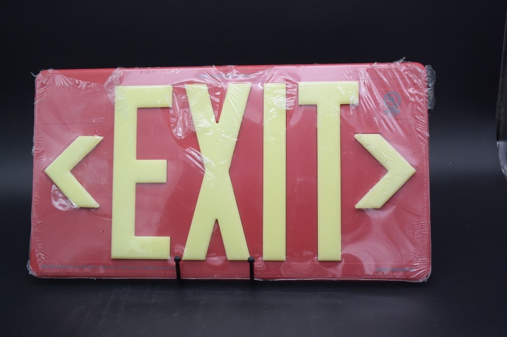 Glo Brite PM100 Plastic Frame Glow In The Dark Plastic Outdoor Exit Sign