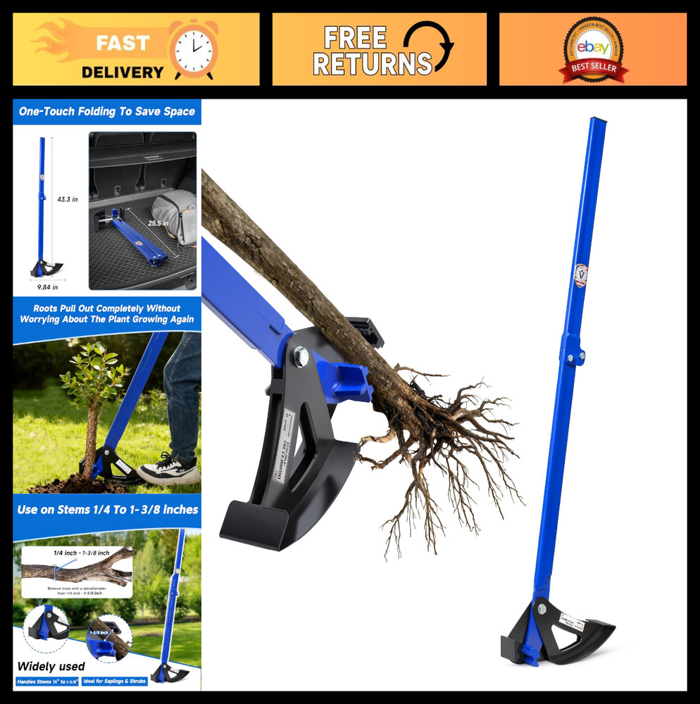 Heavy Duty Sapling Puller Tool - Ergonomic Root Remover for Trees & Shrubs