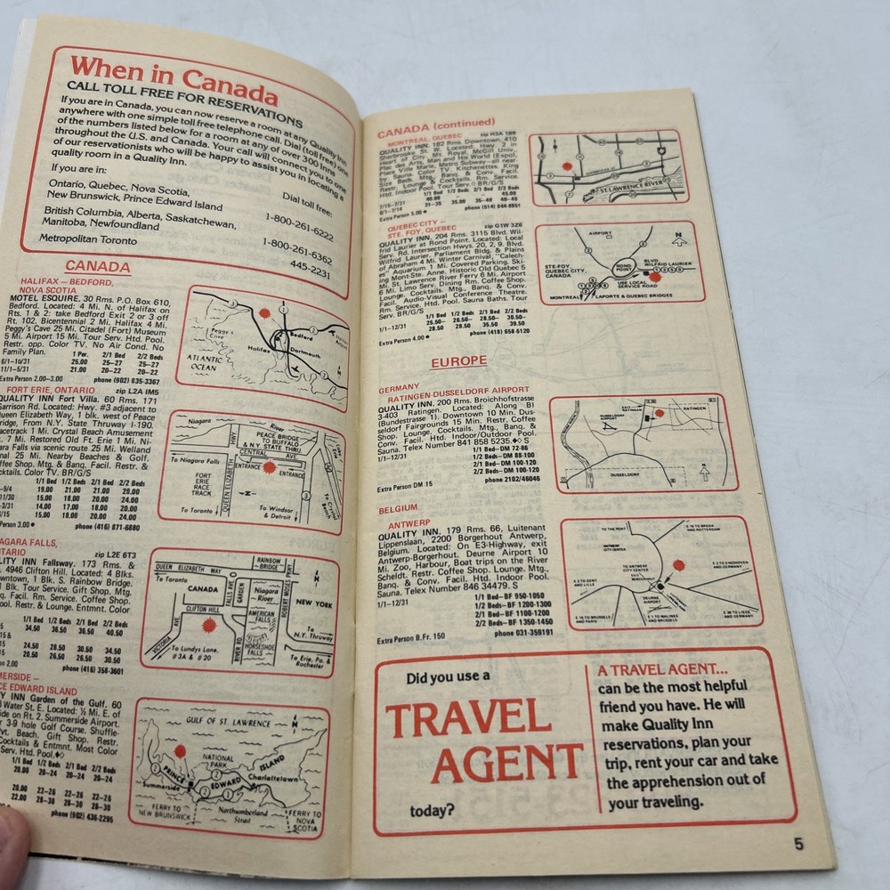 Vintage 1976 Quality Inns Directory