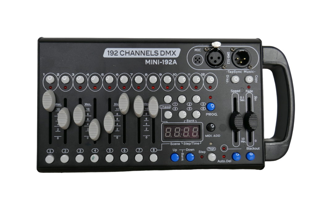 DMX-512 Mini Black Corded 192-Channel DMX Controller Console For Stage Lights