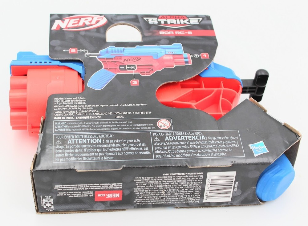 Nerf Alpha - Strike BOA RC-6 w/ 6 Darts - Rotating Drum, Red/Blue
