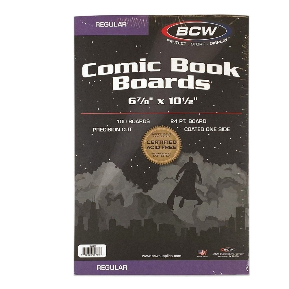 (1000) BCW Regular Comic Poly Acid Free Backing Boards 6 7/8 X 10 1/2