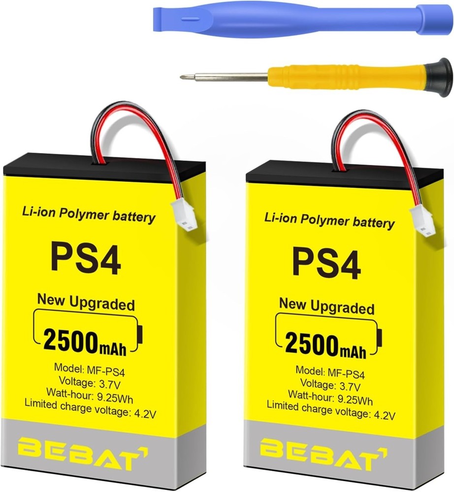 2pcs PS4 Controller Battery,2500mAh Replacement for PS4 Pro Slim Controller 2...