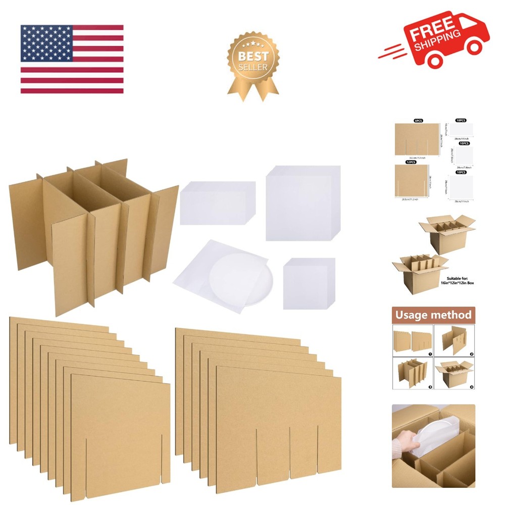 4 Sets Dish Packing Kit,Glass Dividers for Moving Boxes,Kitchen Dish Pack Kit...