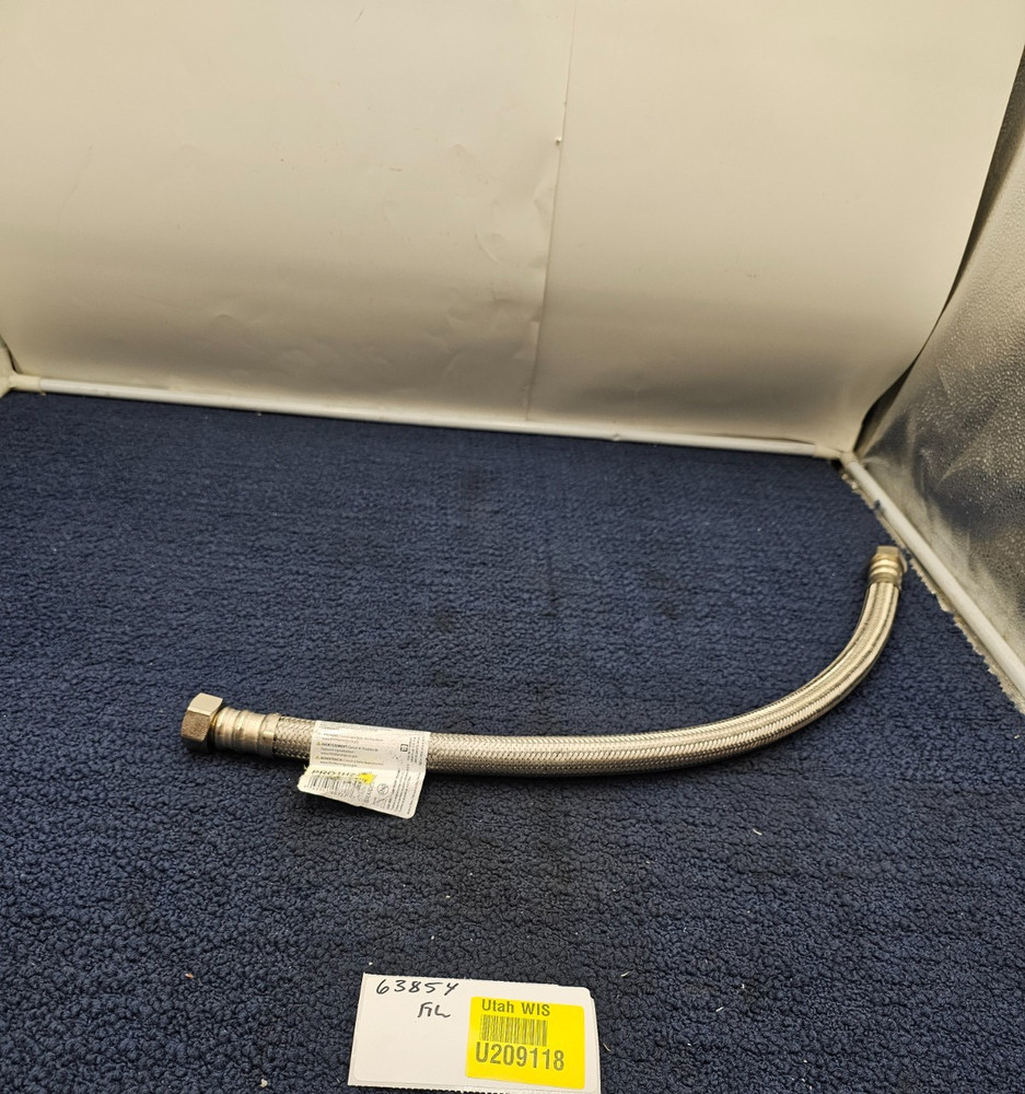 (QTY 2) Fluidmaster PRO1H24: 3/4" FIPxFIP 24" SS Braided Water Heater Connector