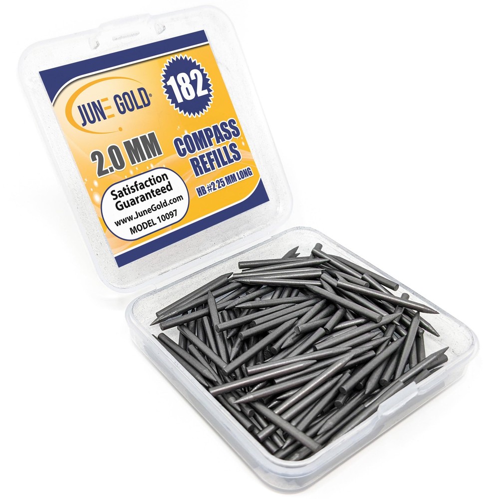 144 PCS Compass Refills 2.0mm HB #2 Lead 25mm Length Sharp Point