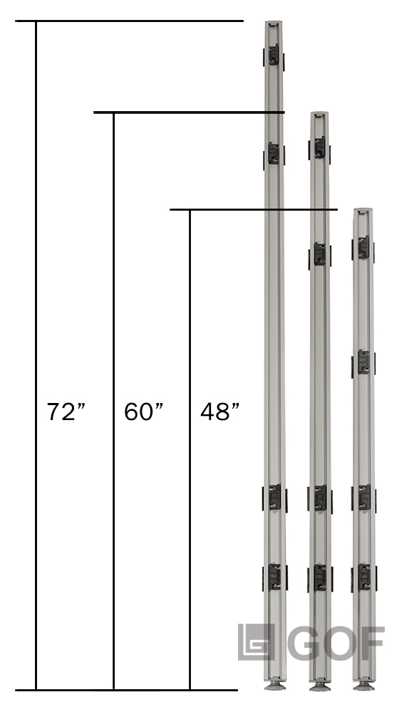 GOF X - Post Connector, 60" H for Office Partition, Panel
