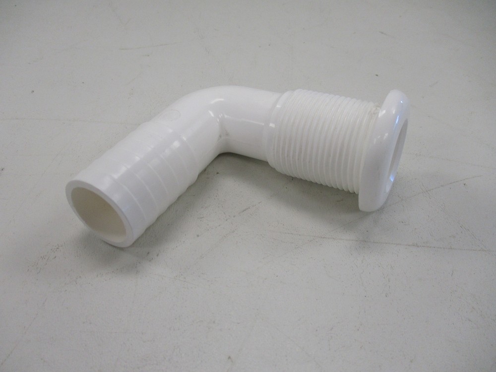 TH 90 DEGREE THRU HULL CONNECTOR WHITE MARINE BOAT