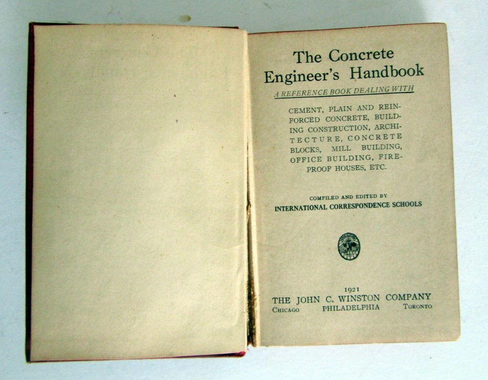 THE CONCRETE ENGINEER'S HANDBOOK, 1921