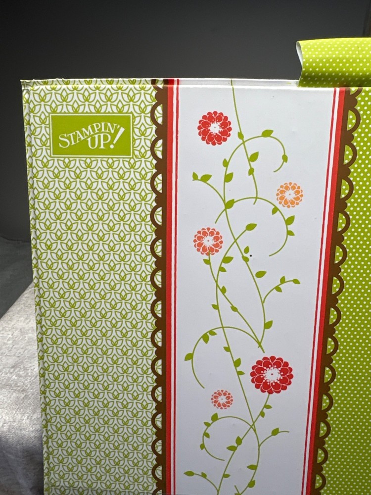 Stampin Up! Decorative Green & Floral Patterned Organization Folder