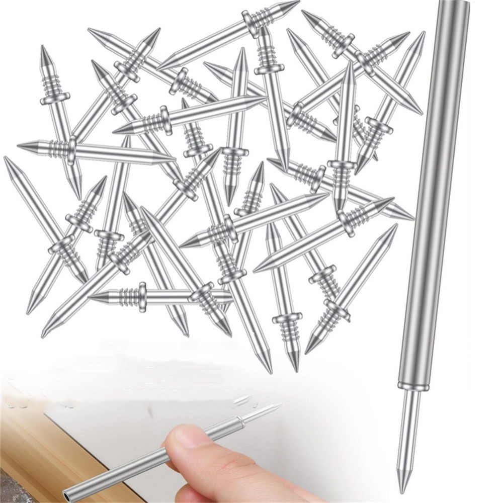 100Pcs Double-Head Skirting Thread Seamless Galvanized Metal Nail Accessories