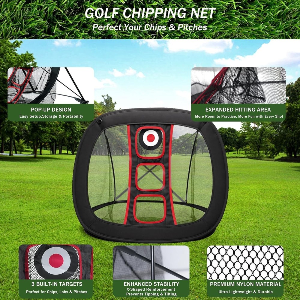 Durable Golf Chipping Net Set with Practice Balls - Elevate Your Skills Anywhere