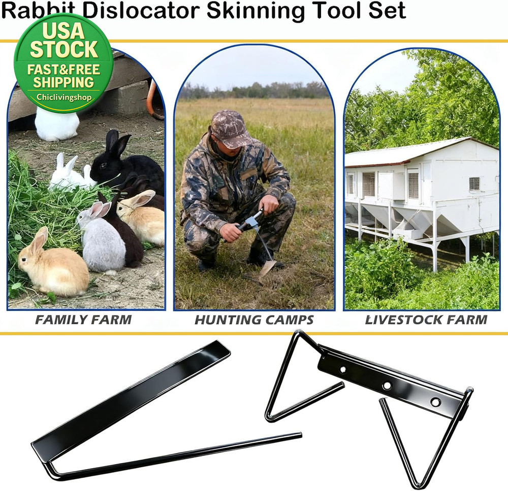 Rabbit Dislocator Skinning Tool Set Metal Dispatcher for Efficient Game