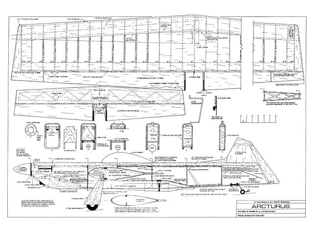Arcturus Control Line Stunt 64" Wing RC Model Airplane Printed Plans & Templates