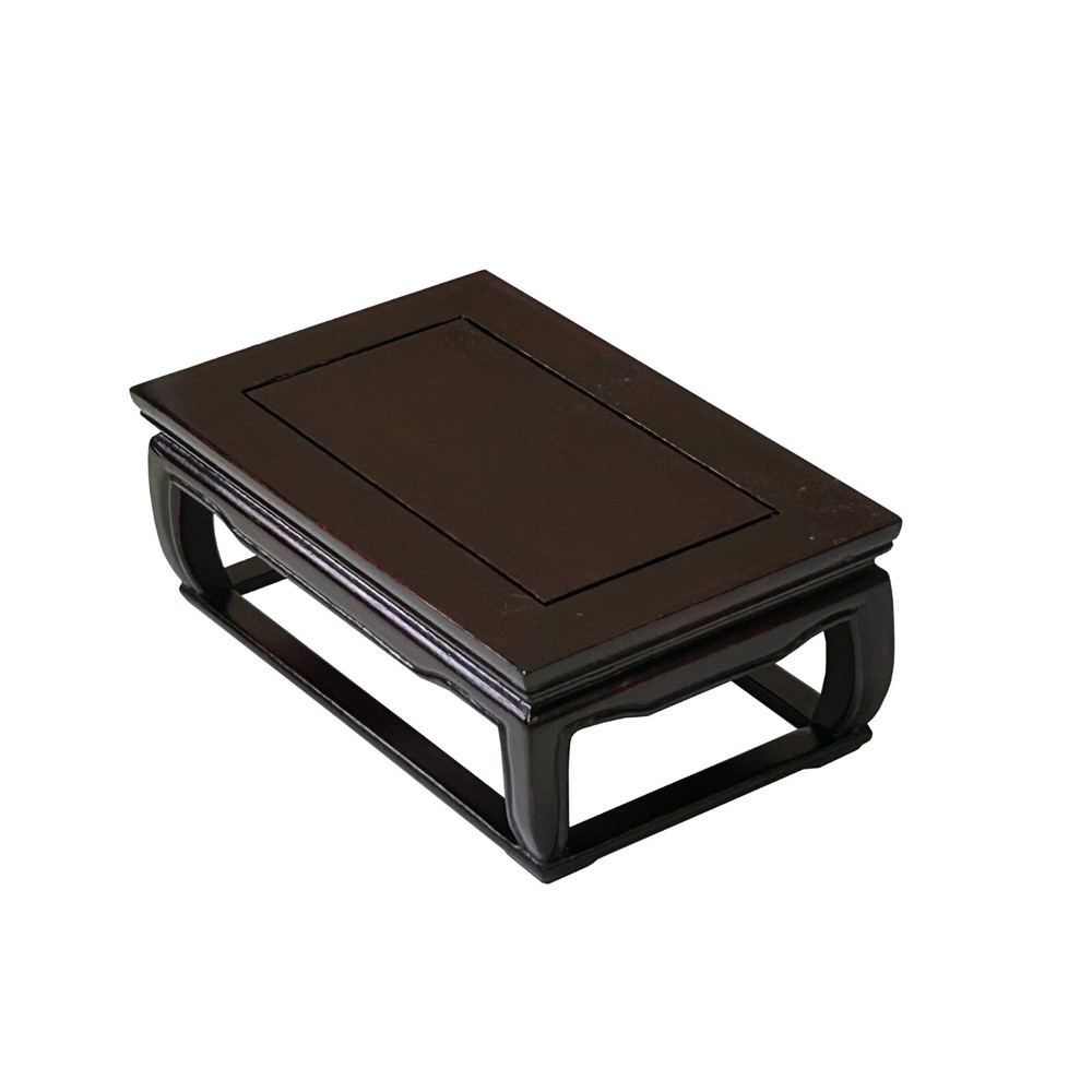7.25" Mahogany Brown Rectangular Curve Legs Wood Display Stand Riser ws4289