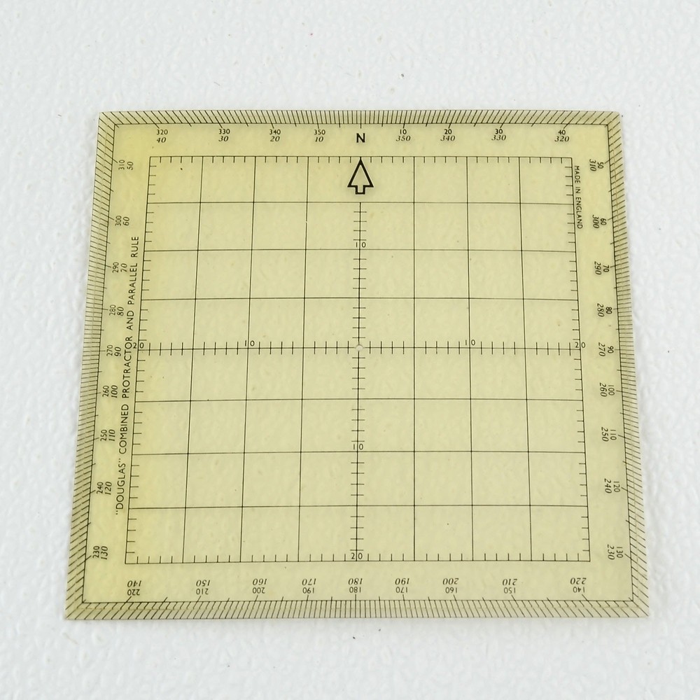 WWII Era Douglas Protractor Parallel Rule Aviation Navigator Plotter Tool