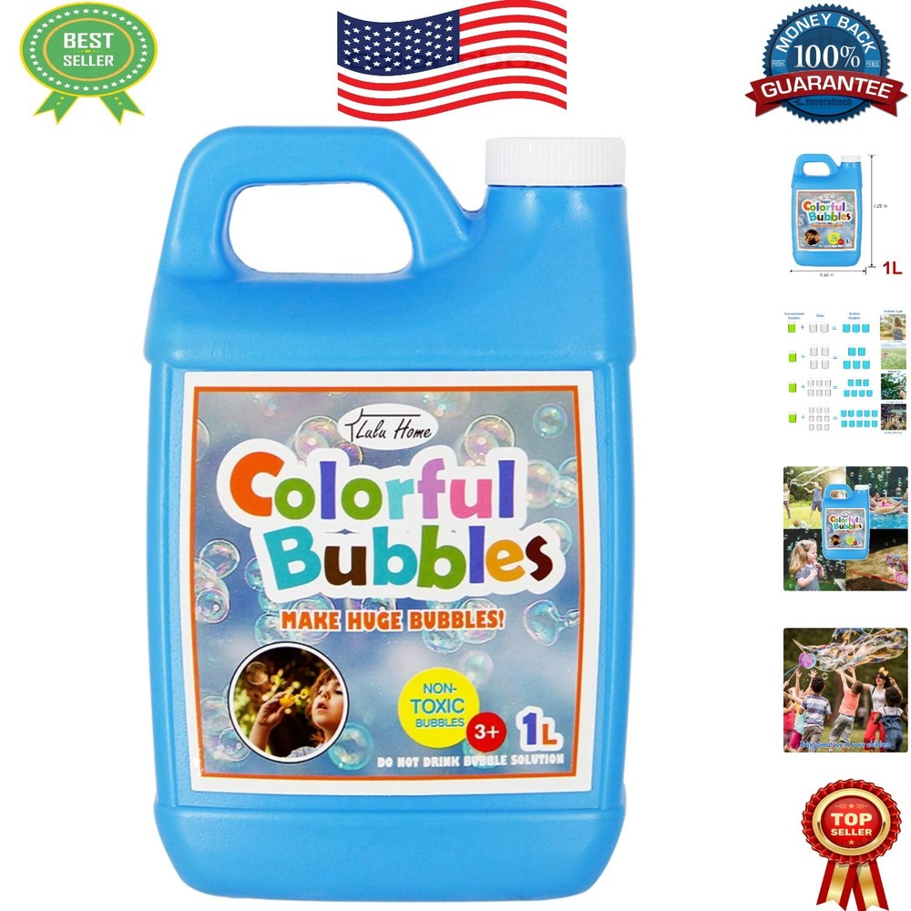 Eco-Friendly Bubble Solution Refill - 1 L, Perfect for Birthday Celebrations