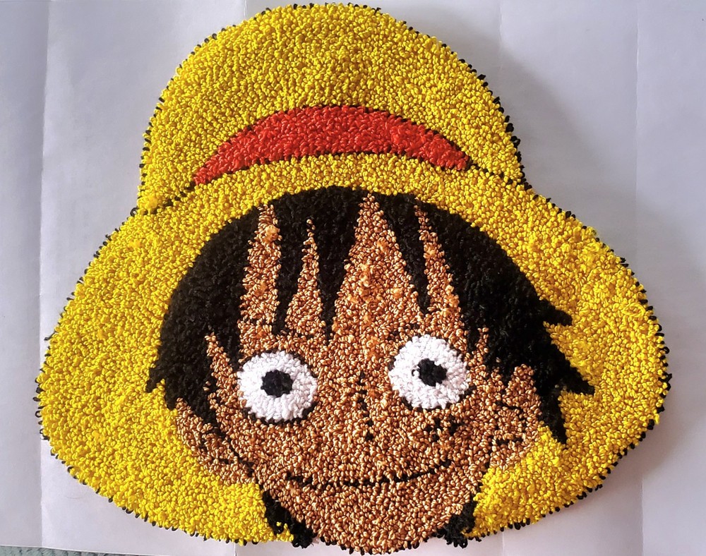 Handmade Luffy Punch Needle Wall Hanging, Coaster