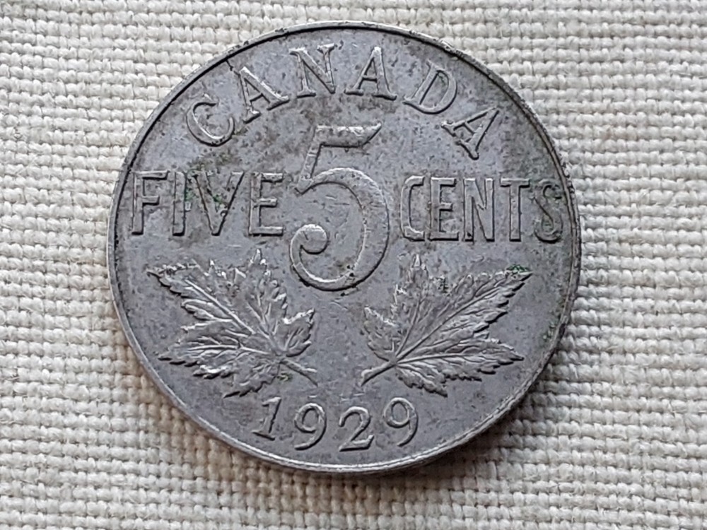 1929 Canada 5 cents