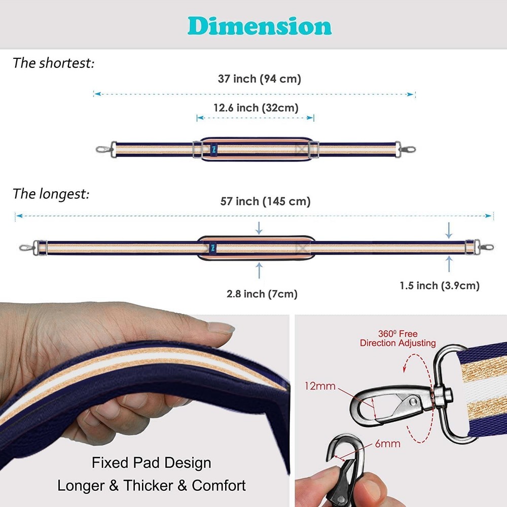 Shoulder Strap, 57" Padded Adjustable Shoulder Bag Straps Replacement for Bag...