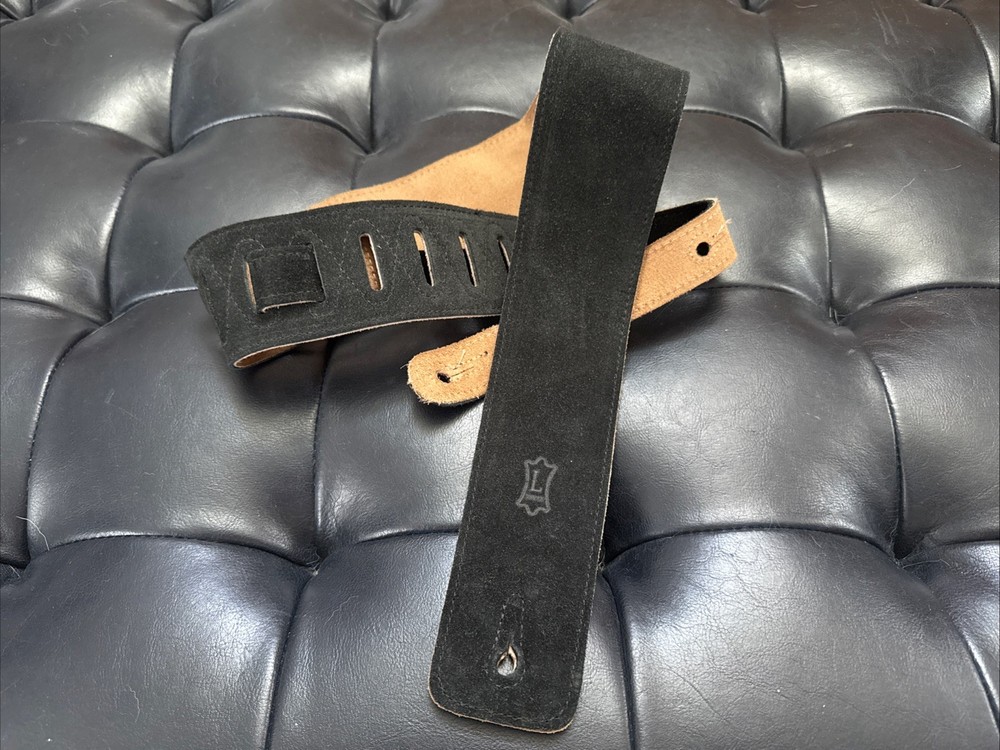 Levy's Leather Adjustable Suede Guitar Strap 2.5" x 51", Black # MS1-BLK