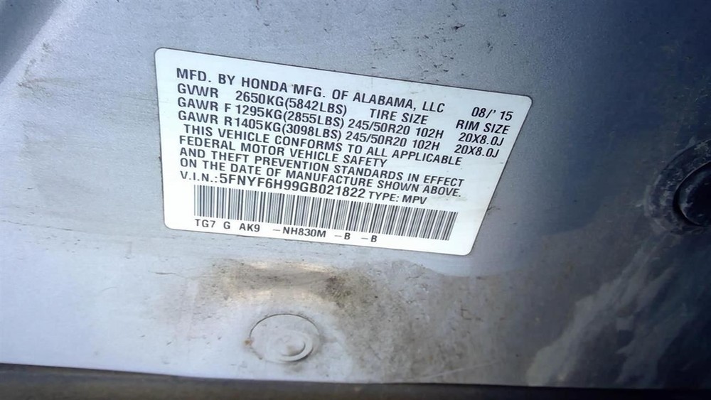 PILOT 2016 Transmission Shift 2106920