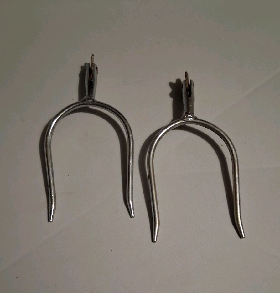 Vintage Western Slide on 6 Point Copper Roller Spurs (Strapless)