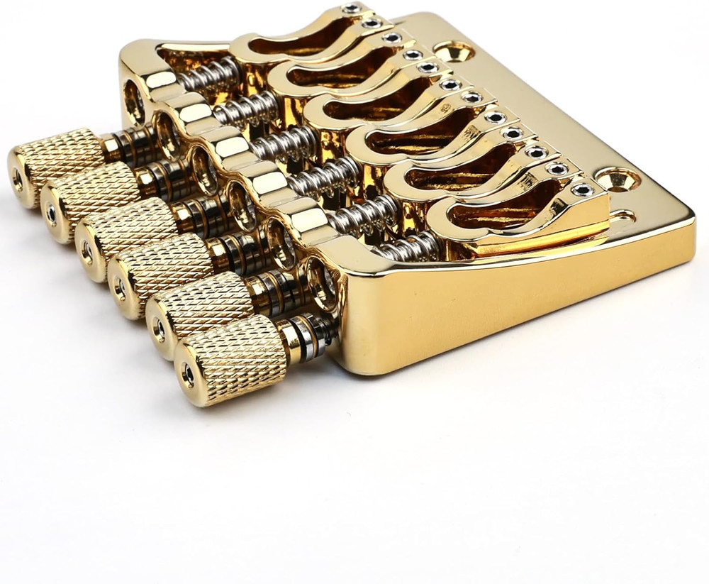 Gold 6 String Headless Guitar Fixed Bridge System Set
