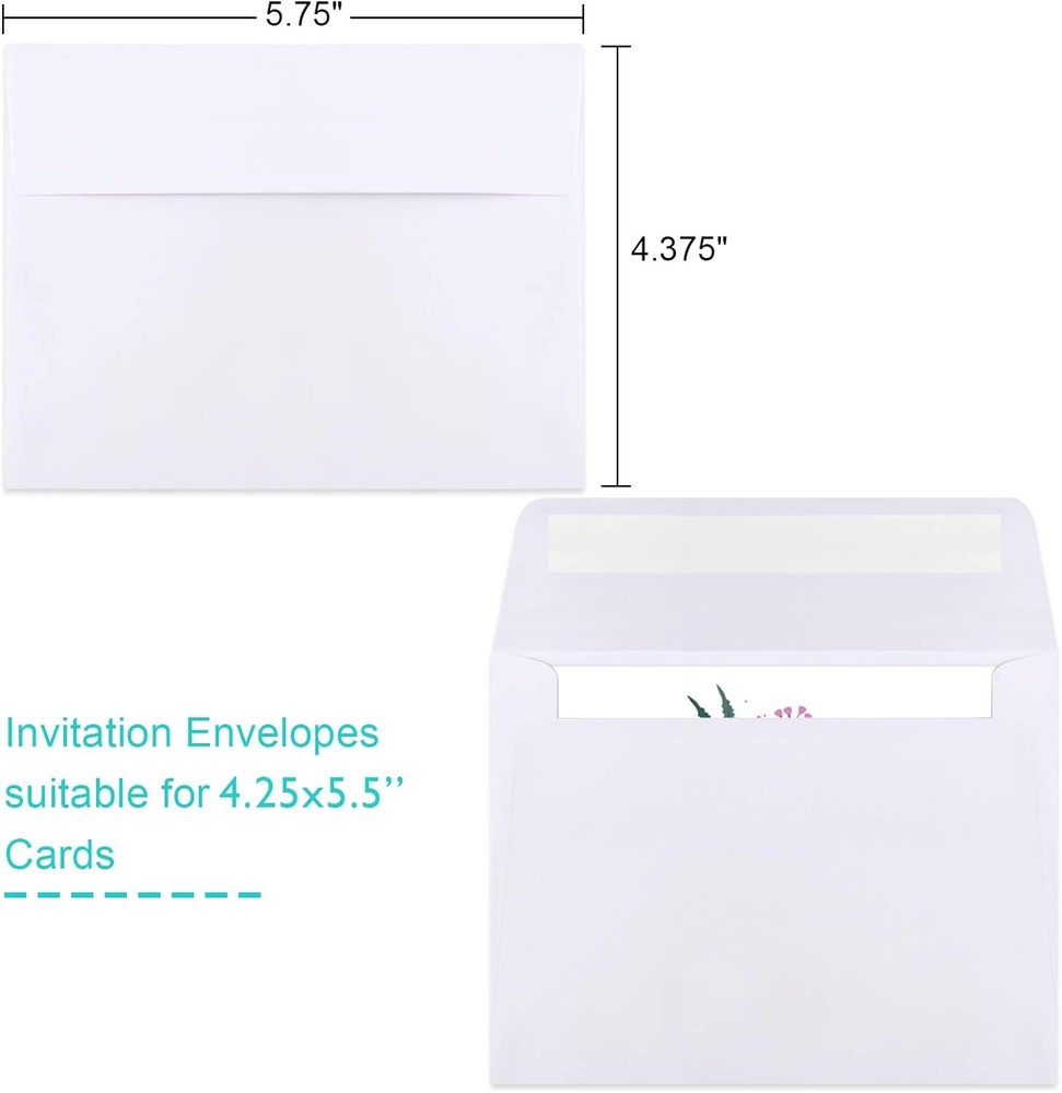 70 Packs Invitation Envelopes, A2 Envelopes White, Postcard Envelopes, Envelopes