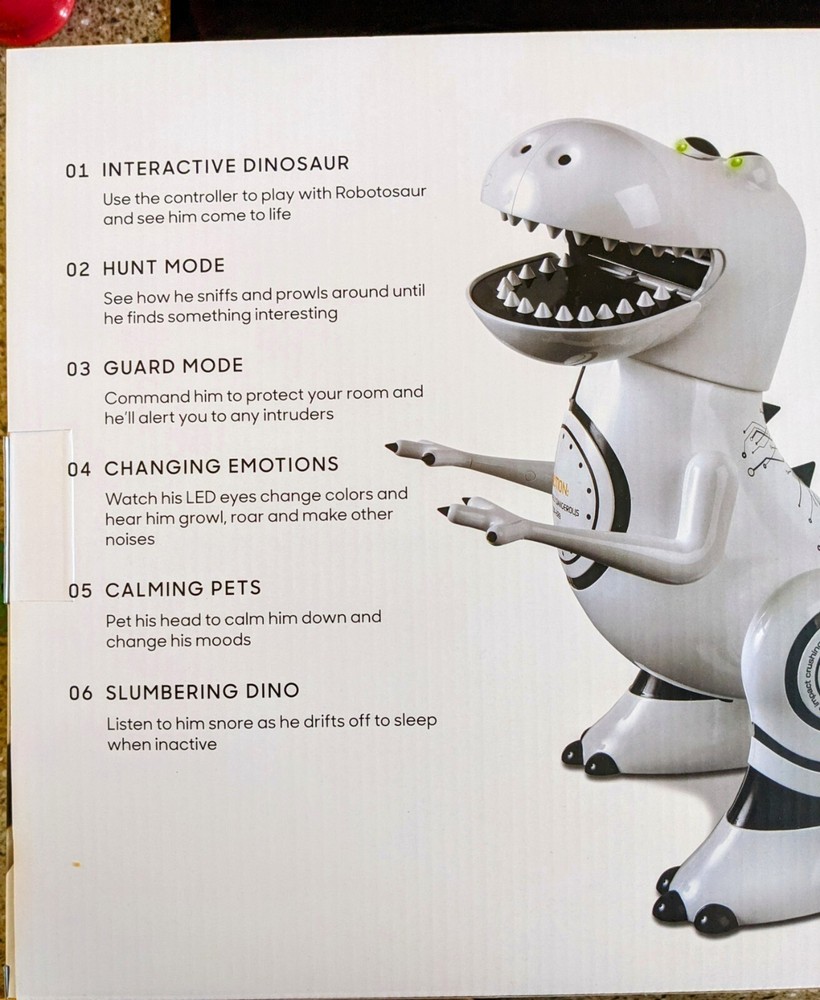 New Sharper Image Robot RC Interactive Trainable Robotic Dinosaur Robotosaur Toy