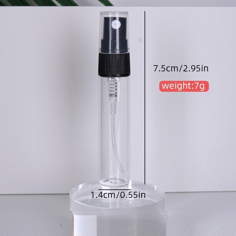 100Pcs Empty Glass Refillable Travel Perfume Bottle Spray Atomizer, Free ship US