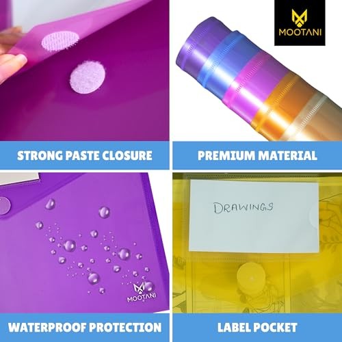 Pack Plastic Envelopes, Folders for Documents, Poly Envelopes A4/US Letter 5