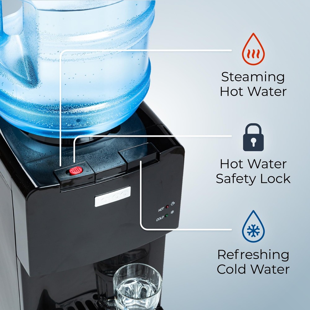 Top Loading Water Cooler with Removable Drip Tray & Energy-Saving Features- W...