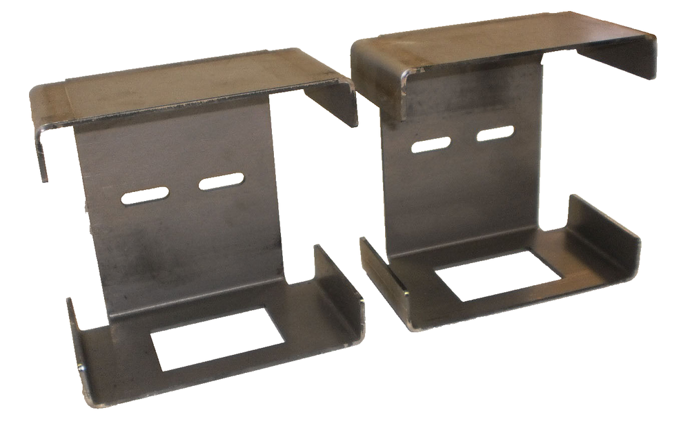 Pair Steel 4" Tail Brake Light Guard Square Box Trailer Truck Over 80" Weld On